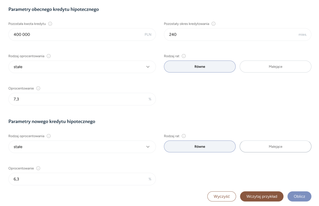 kalkulator refinansowania